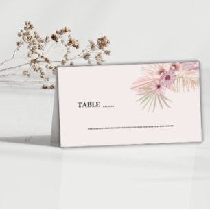 Neutral Boho Botanical Wedding Place Card