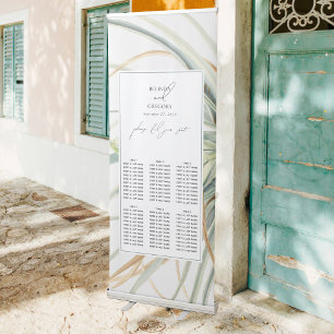 Neutral Boho Botanical Wedding Seating Chart Retractable Banner