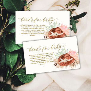 Neutral Boho Cactus Cowboy Hat Books  Baby Shower  Enclosure Card
