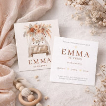 Neutral Boho Crib Flowers Earth Tones Birth