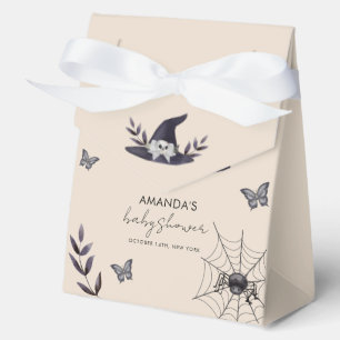 Neutral Boho Little Boo Witch Hat Baby Shower Favour Box
