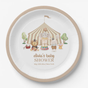 Neutral Boho Magical Safari Circus Baby Shower Paper Plate