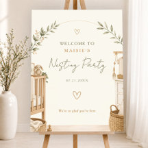 Neutral Boho Nesting Party Welcome Sign