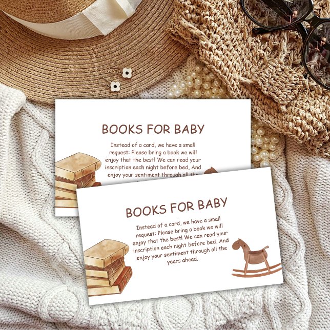 Neutral Boho New Chapter Books For Baby Shower Enclosure Card (Neutral Boho New Chapter Books For Baby Shower Enclosure Card)