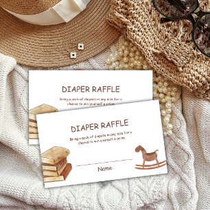 Neutral Boho New Chapter Diaper Raffle Baby Shower Enclosure Card