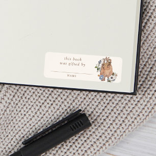 Neutral Boho Nursery Baby Shower Book Gifted By