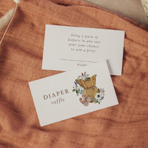 Neutral Boho Nursery Baby Shower Diaper Raffle Enclosure Card