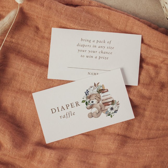 Neutral Boho Nursery Baby Shower Diaper Raffle Enclosure Card (Creator Uploaded)