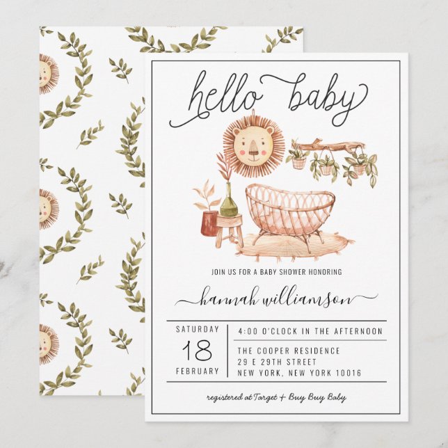 Neutral Boho Nursery | Baby Shower Invitation (Front/Back)