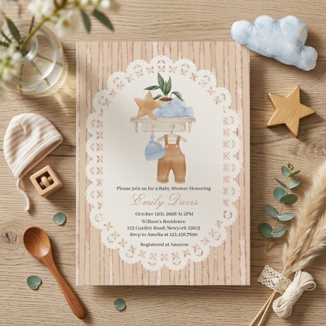Neutral Boho Nursery Baby Shower Invitation (Creator Uploaded)