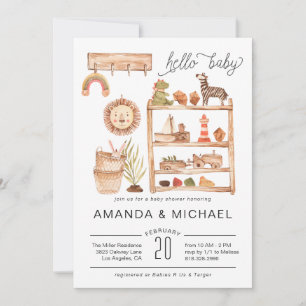 Neutral Boho Nursery Baby Shower Invitation