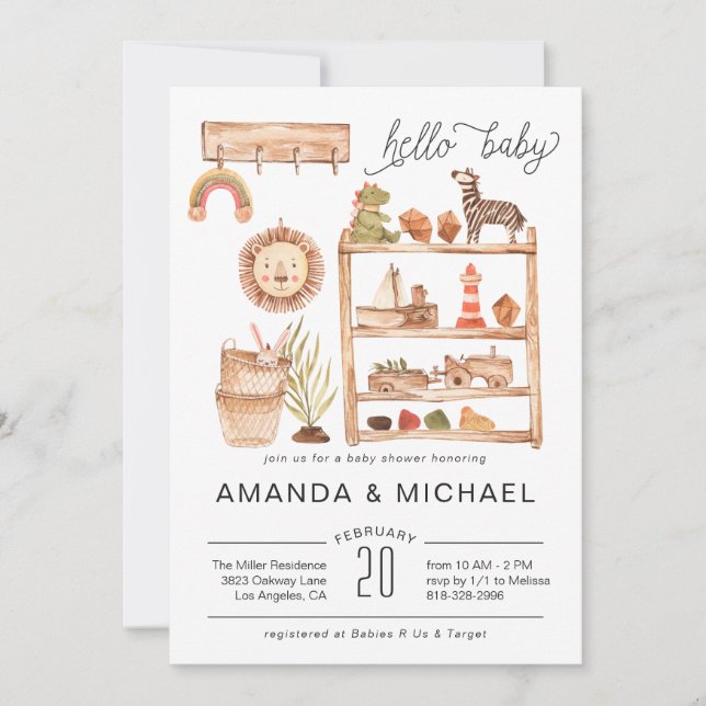Neutral Boho Nursery | Baby Shower Invitation (Front)
