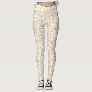 Neutral Boho Pumpkin Pattern Fall Halloween Party Leggings