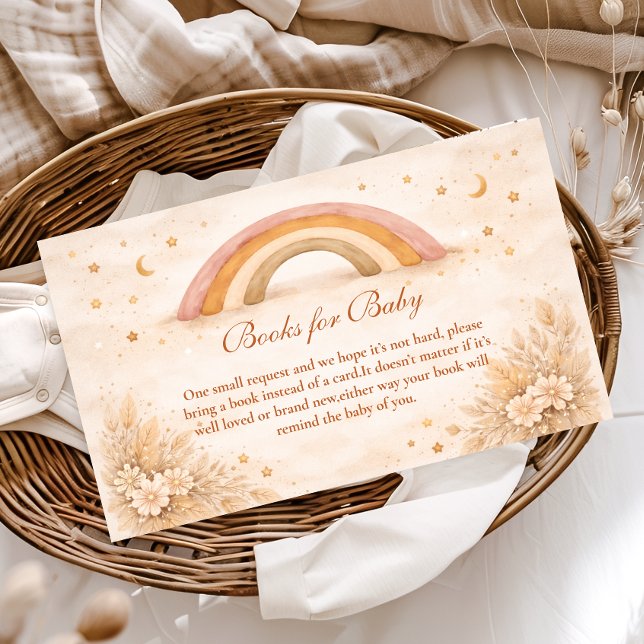 Neutral Boho Rainbow Books for Baby  Enclosure Card (Creator Uploaded)
