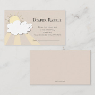 Neutral Boho Sunshine Diaper Raffle Baby Shower Enclosure Card