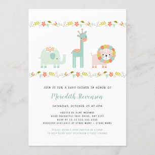 Neutral Boho Wild Animal Baby shower invite