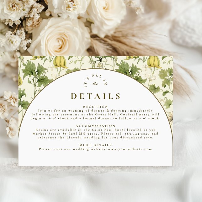 Neutral Botanical Arch Garden Wedding Enclosure Card (Creator Uploaded)