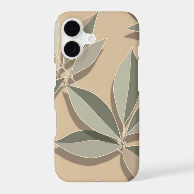Neutral Botanical Leaves Seamless Phone Case (Back)