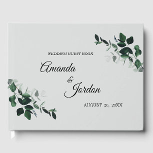Neutral Botanical Wedding Guest Book
