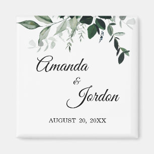 Neutral Botanical Wedding Magnet