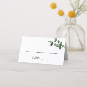 Neutral Botanical Wedding Place Card Tent