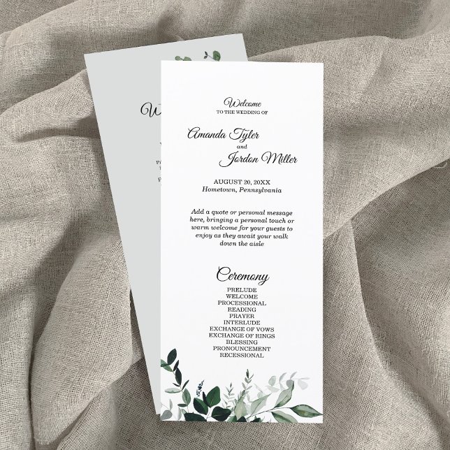 Neutral Botanical Wedding Program Programme (Creator Uploaded)