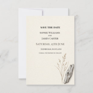 Neutral Botanical Wedding Save The Date