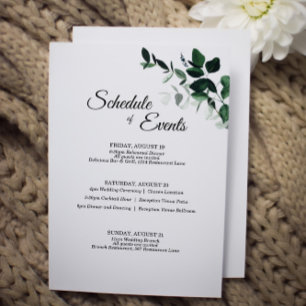 Neutral Botanical Wedding Schedule Enclosure Card