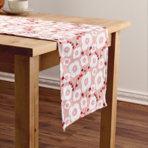 Neutral Botanicals - Poppies pink Long Table Runner