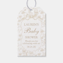 Neutral Bow Baby Shower Gift Tag