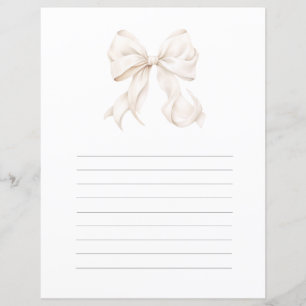 Neutral Bow Stationery Note Card
