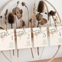 Neutral Bow Tying Knot Bridal Shower Table Number