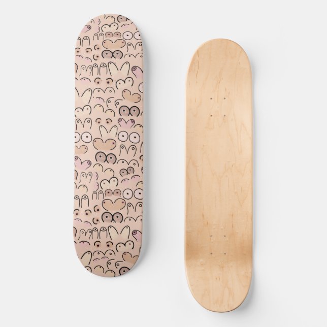 Neutral breast fun design skateboard (Front)