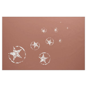 Neutral Brick Jagged Circle Stars Fabric