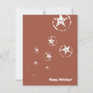 Neutral Brick Jagged Circle Stars Holiday Card