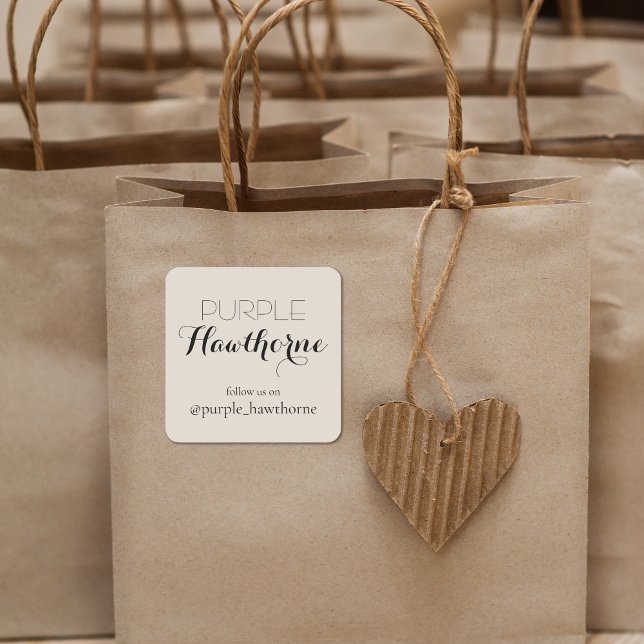 Neutral Brown Business Branding Label (Neutral Brown Business Branding Label)