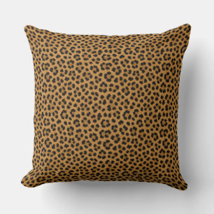Neutral Brown Cheetah Print Throw Pillow