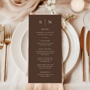 Neutral Brown Minimal and Chic Wedding Menu