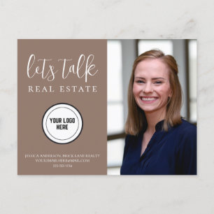 Neutral Brown Real Estate Marketing Postcard