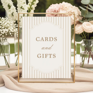 Neutral Brown Stripe Horse Cards & Gifts Sign
