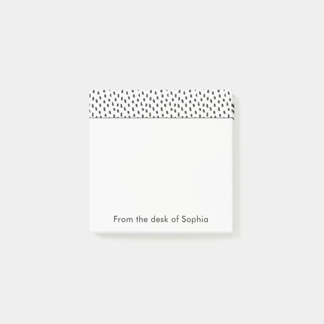 Neutral Brush Strokes Washi Tape Minimalist Black Post-it Notes (Front)