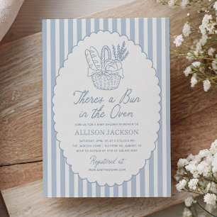 Neutral Bun in the Oven Baby Shower Invitation