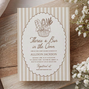 Neutral Bun in the Oven Baby Shower Invitation
