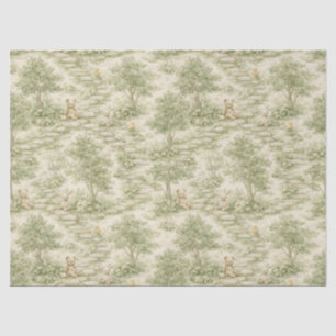 Neutral Bunny Bear Picnic Floral Garden (1) Tissue Paper