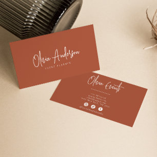 Neutral Burnt Orange Minimalist Boho Chic Modern Business Card