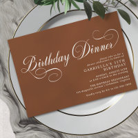 Neutral Burnt Orange Rust | Formal Birthday Dinner