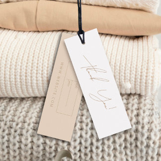 Neutral Business Clothing Thank You Label Hang Tag