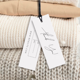 Neutral Business Clothing Thank You Label Hang Tag