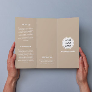 Neutral Business Logo & Text Trifold Brochure