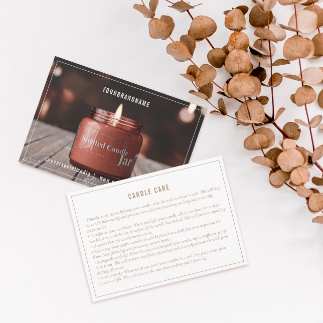 Neutral Candle Care With Photo Instruction Card (Creator Uploaded)